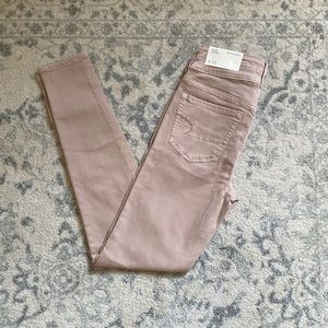 American Eagle Light Pink High Waisted Jeggings Sz 4
